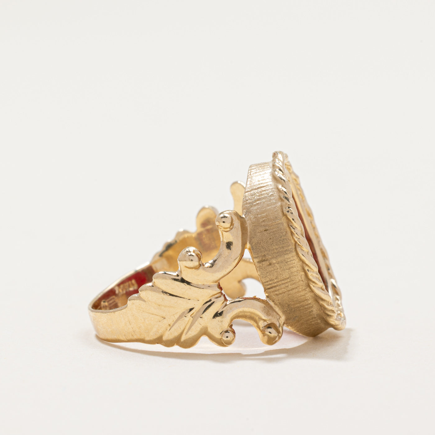 Oval Cut Glass Intaglio Ring | 3.00ct | SZ 6