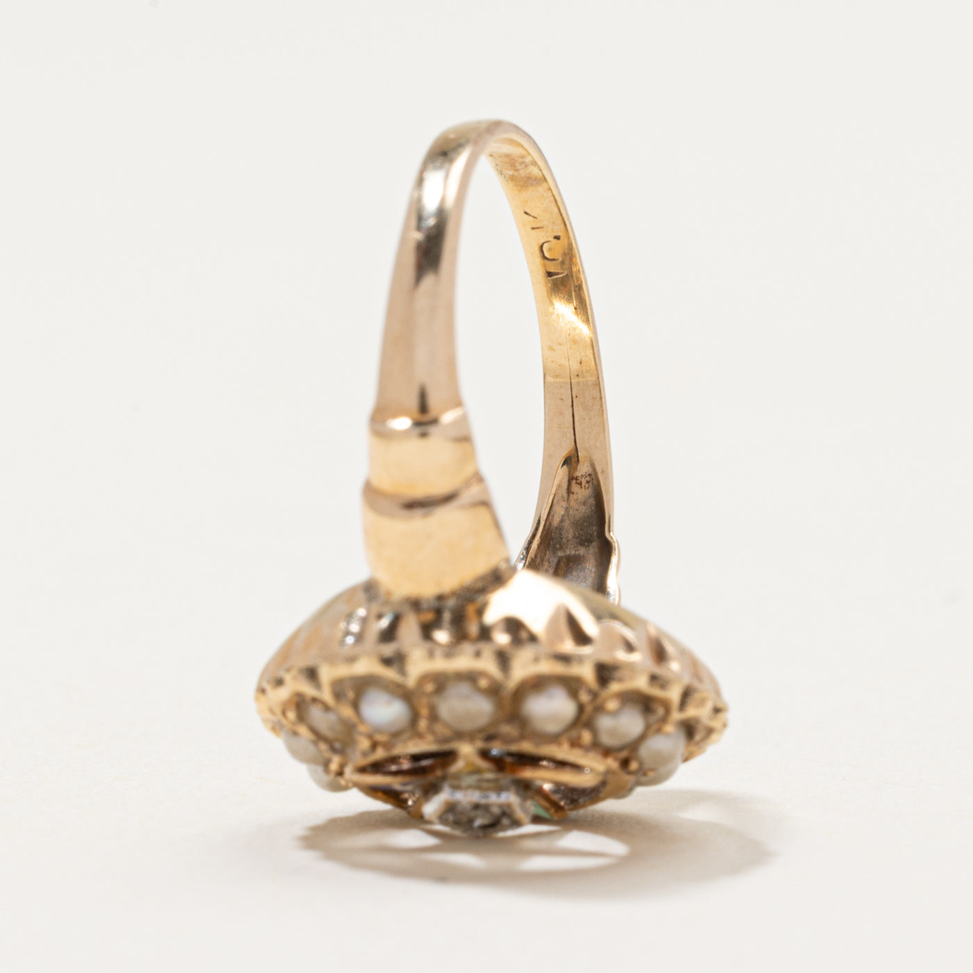 Imitation Seed Pearls & Diamond Ring | 0.02ct | SZ 4.254