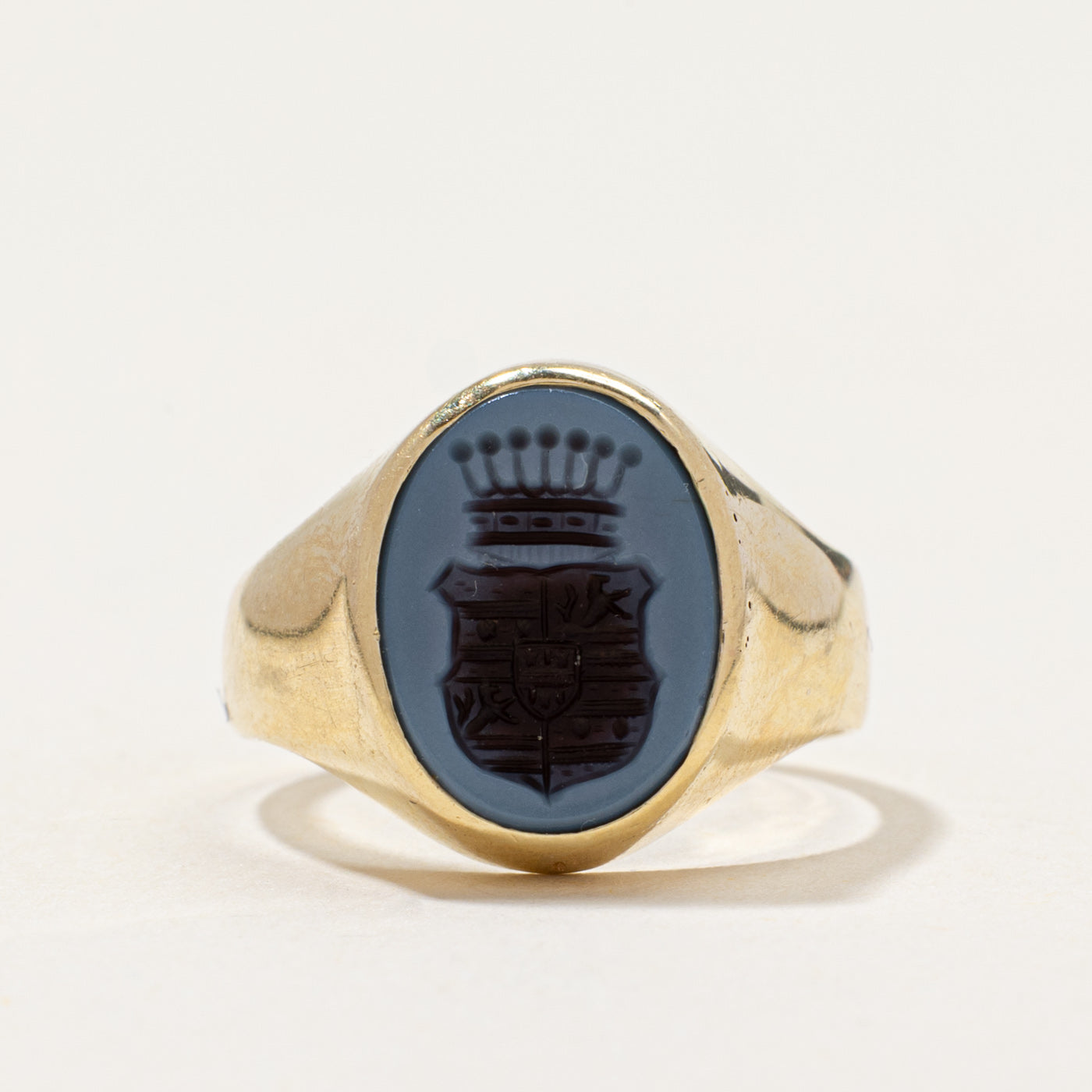 Vintage Carved Crest Intaglio Sardonyx Ring | 2.00ct | SZ 5.25