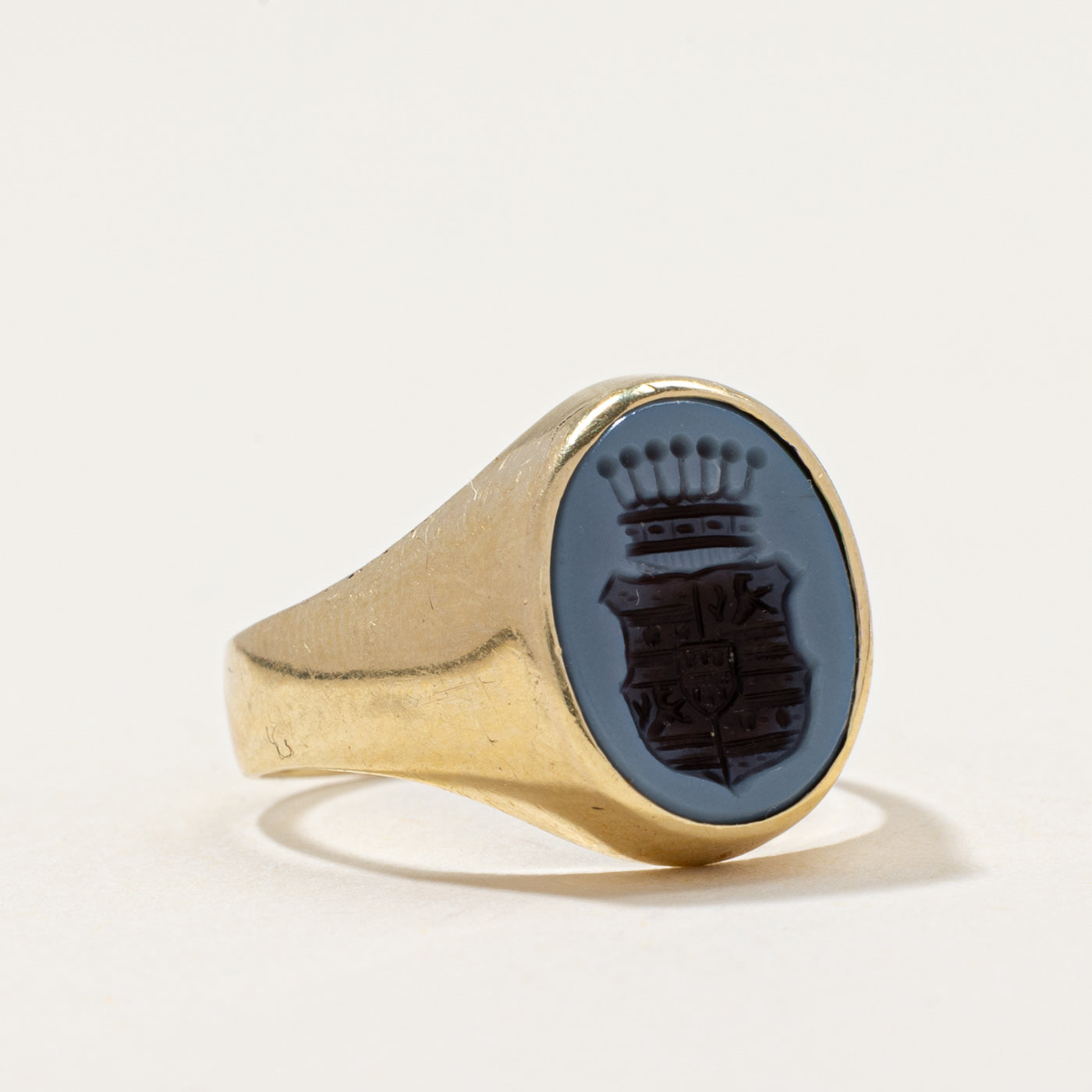 Vintage Carved Crest Intaglio Sardonyx Ring | 2.00ct | SZ 5.25