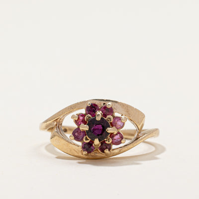 1976 London Ruby Petal Ring | 0.50ctw | SZ 7