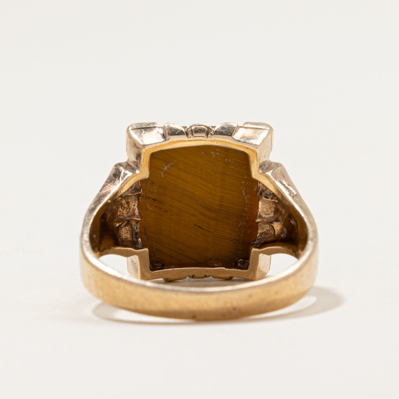 Tigers Eye Quartz Carved Cameo Ring | 7.00ct | SZ 9.75