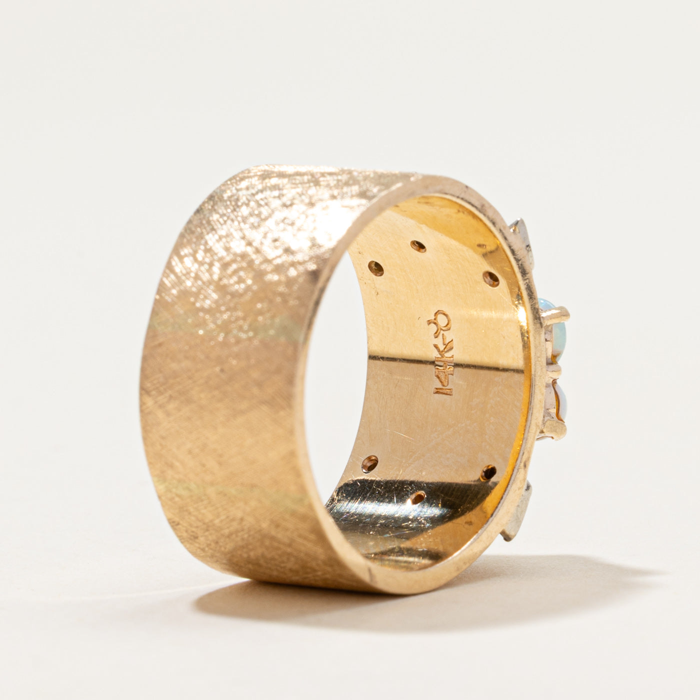 Vintage Opal & Diamond Band | 0.70ctw, 0.03ctw | SZ 7