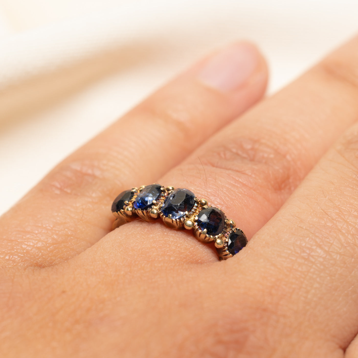 Vintage Five Stone Sapphire Band | 1.65ctw | SZ 6.25