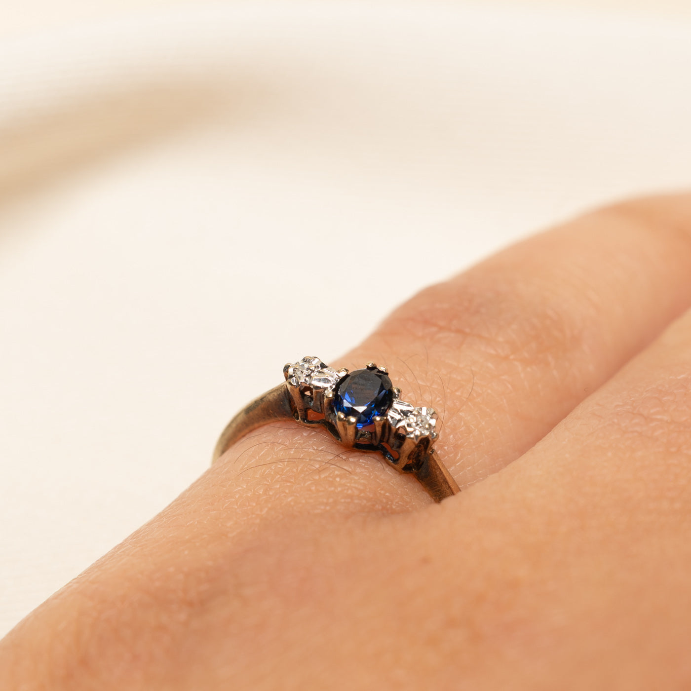Vintage Sapphire & Diamond Ring | 0.25ct, 0.02ctw | SZ 4.5