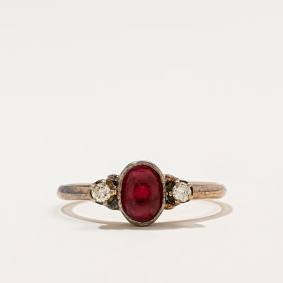 Vintage Glass & Diamond Ring | 0.80ct, 0.08ctw | SZ 7.75