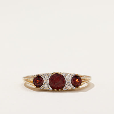 Vintage Garnet & Diamond Ring | 1.00ctw, 0.10ctw | SZ 9