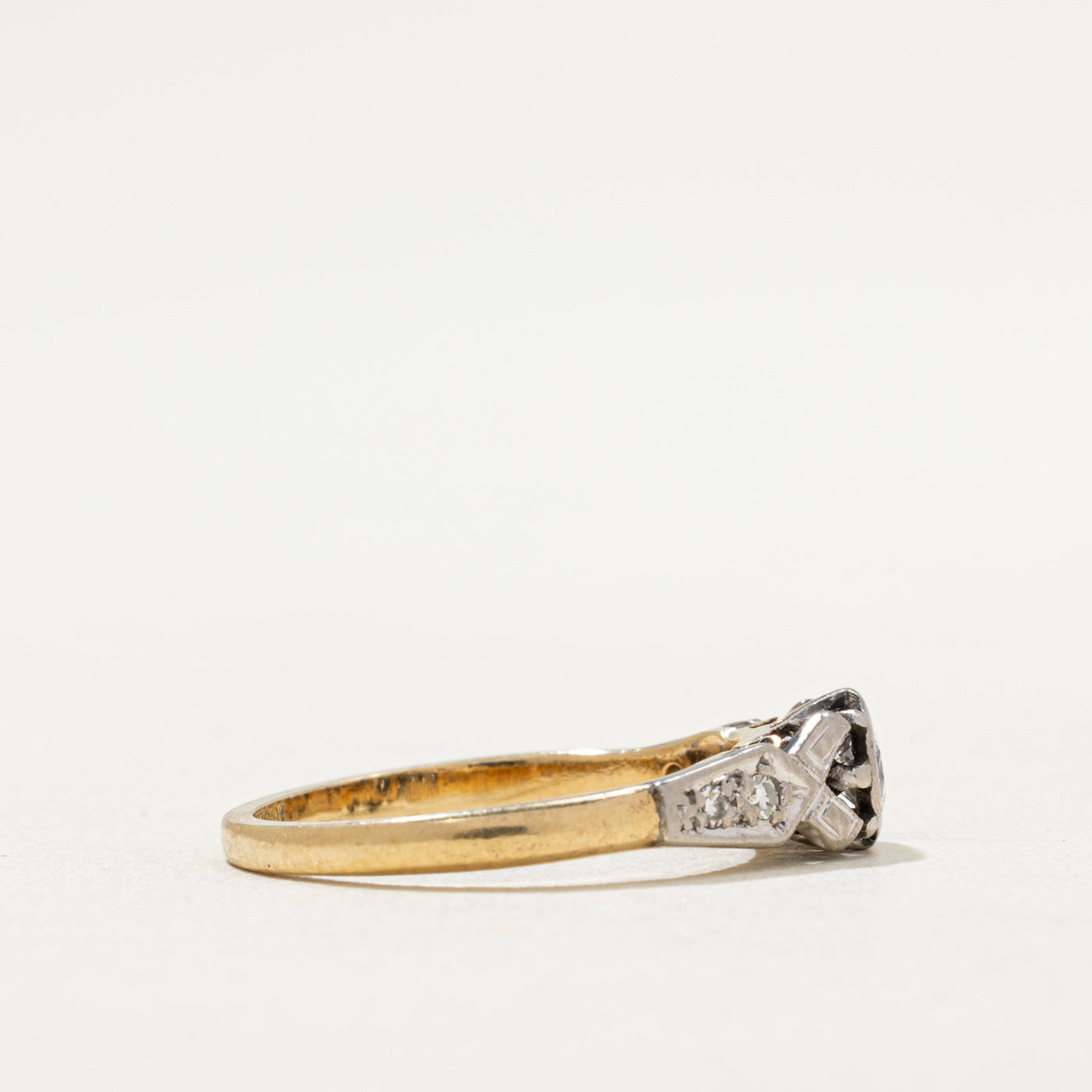 Vintage Bezel Set Diamond Engagement Ring | 0.26ctw | SZ 6.25