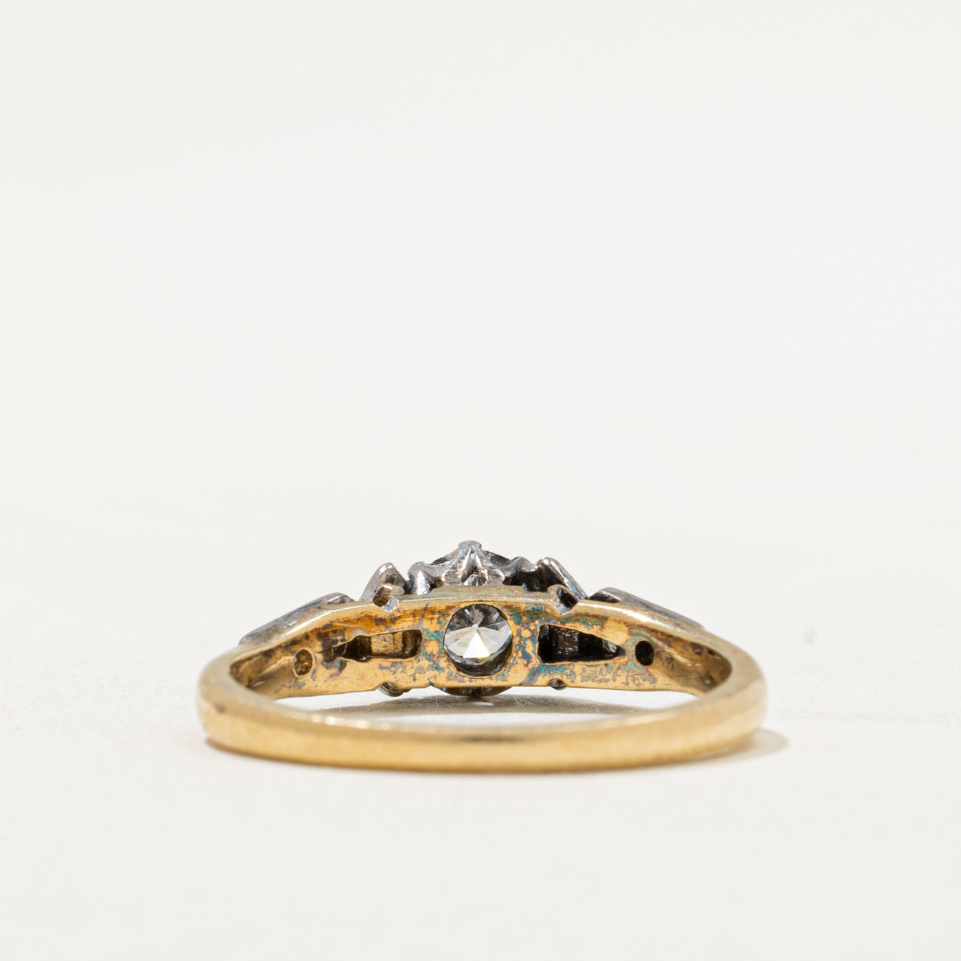 Vintage Bezel Set Diamond Engagement Ring | 0.26ctw | SZ 6.25