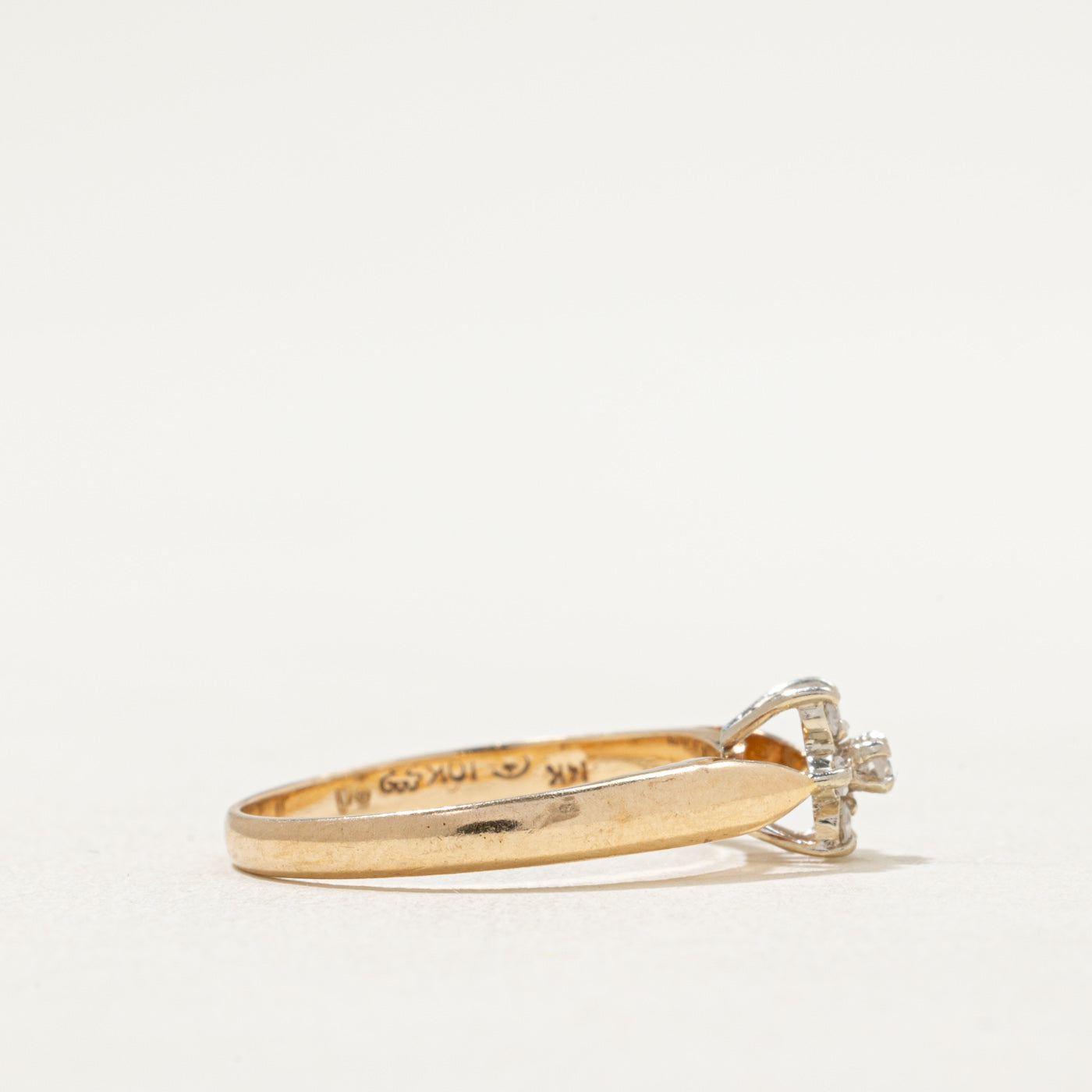 Bague pétale de diamant | 0,09 ct | Taille 6