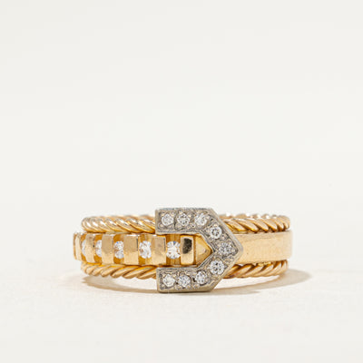 Diamond Accent Buckle Ring | 0.23ctw | SZ 8.5