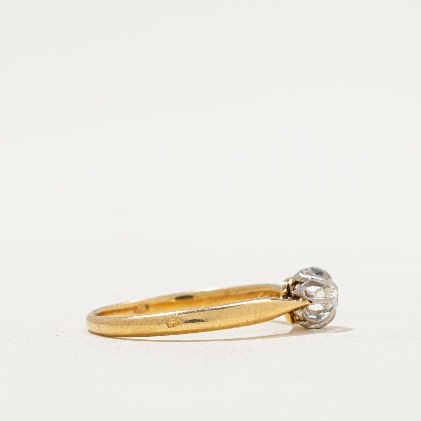 Antique Single Stone Diamond Ring | 0.14ct | SZ 6.5