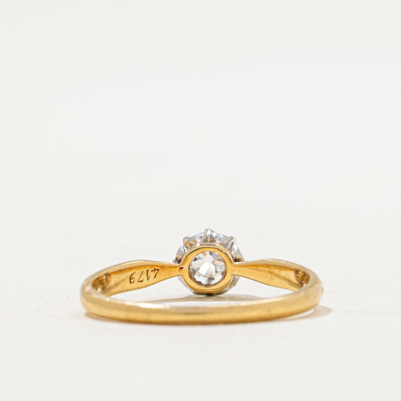 Antique Single Stone Diamond Ring | 0.14ct | SZ 6.5