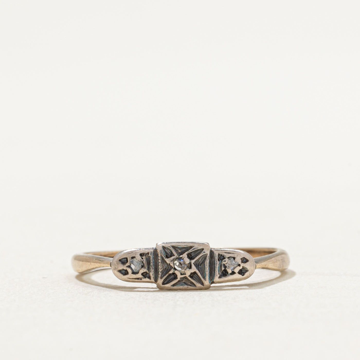 Antique Rose Cut Diamond Ring | 0.02ctw | SZ 6