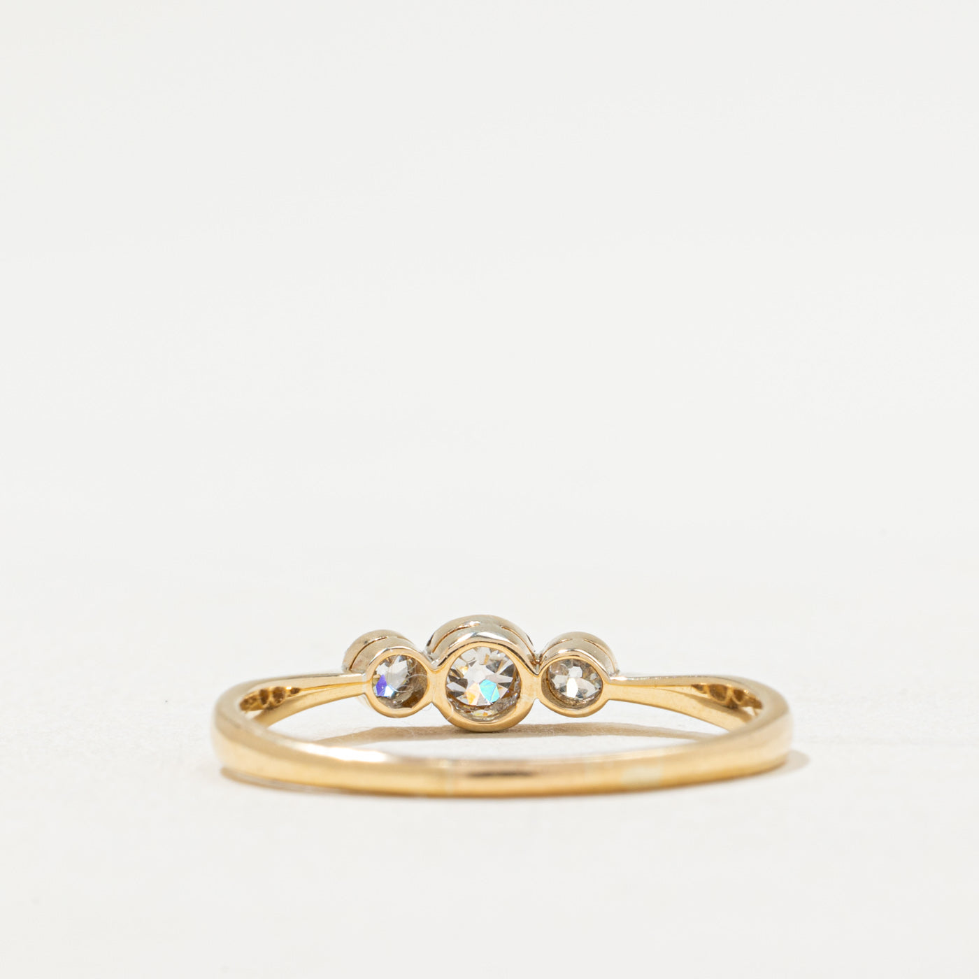 Three Stone Old European Diamond Ring | 0.34ctw | SZ 9