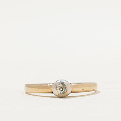Antique 14k Gold and Silver Topped Diamond Ring | 0.07ct | SZ 6.5