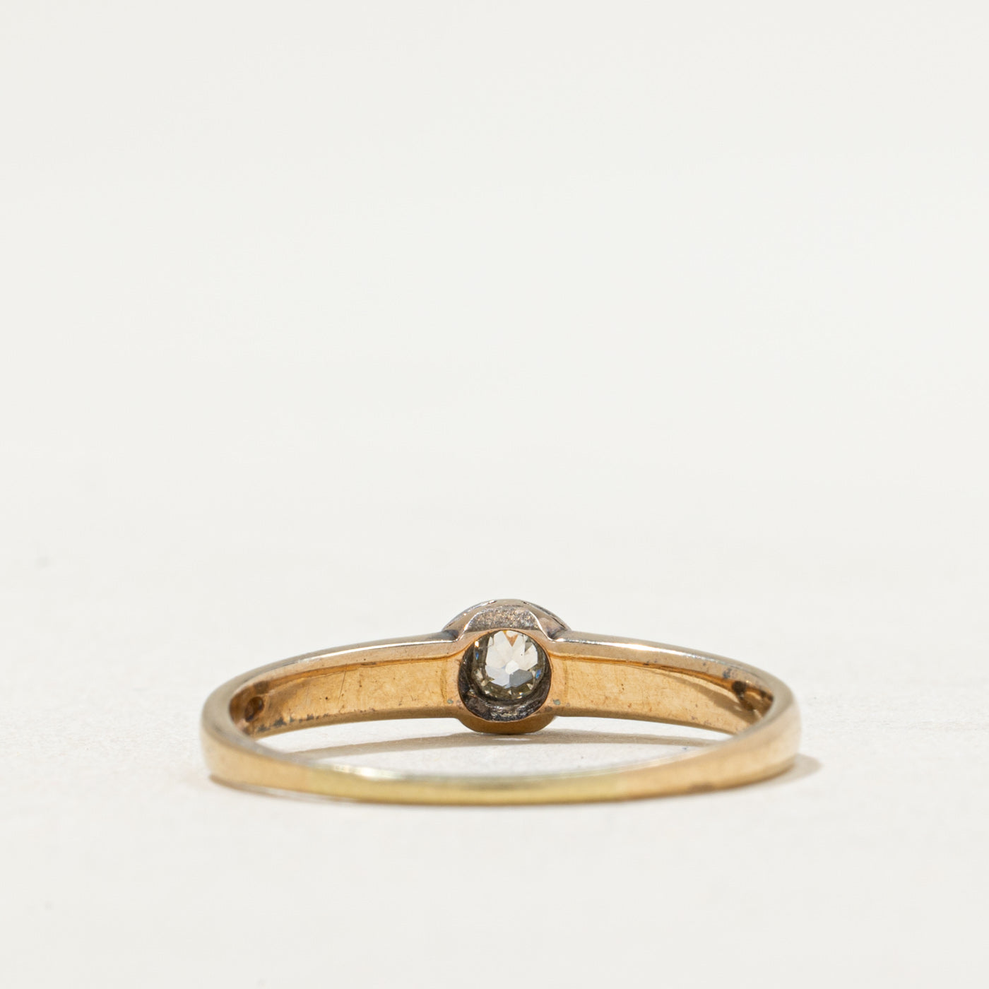 Antique 14k Gold and Silver Topped Diamond Ring | 0.07ct | SZ 6.5