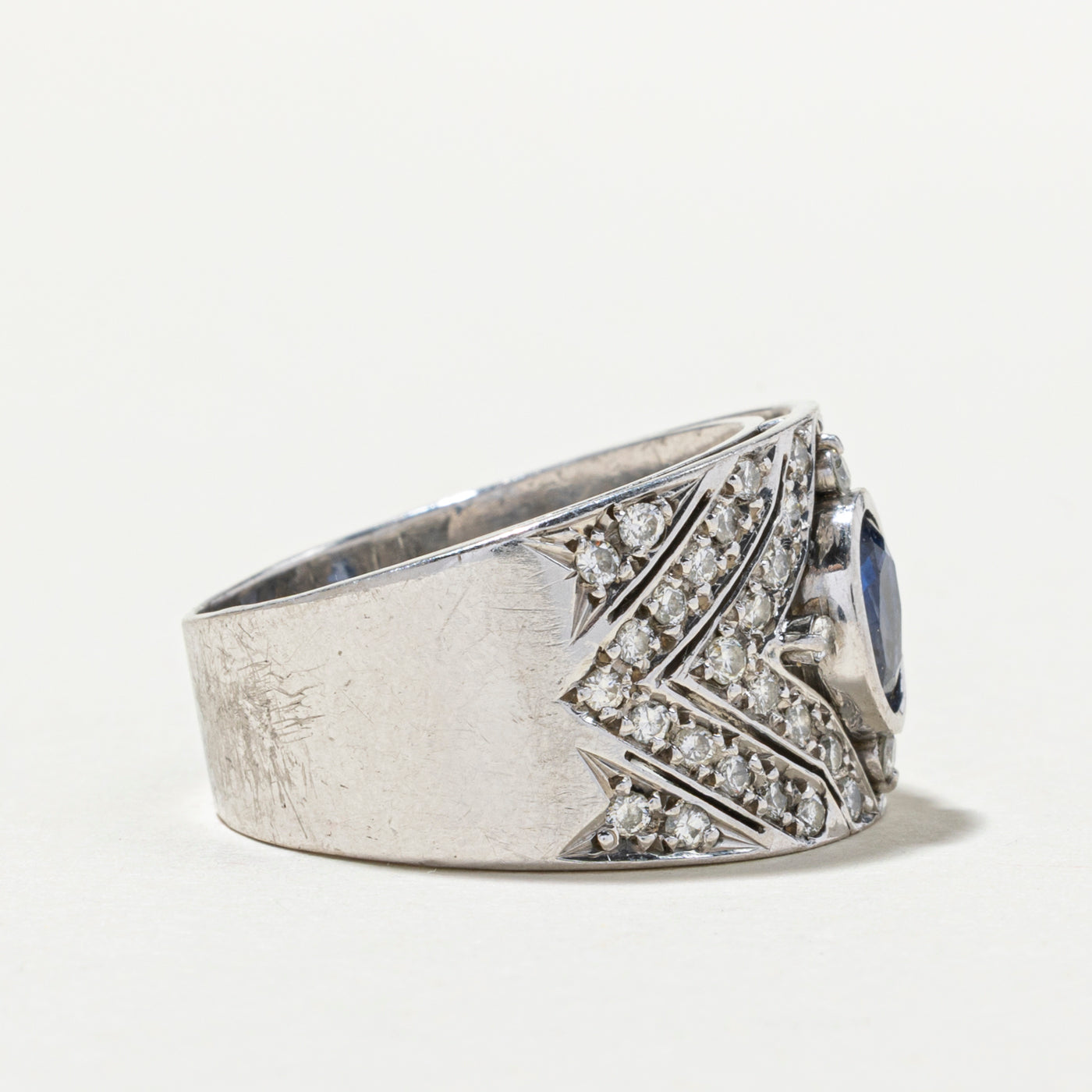 Sapphire & Diamond Cocktail Ring | 0.95ct, 0.84ctw | SZ 9.5