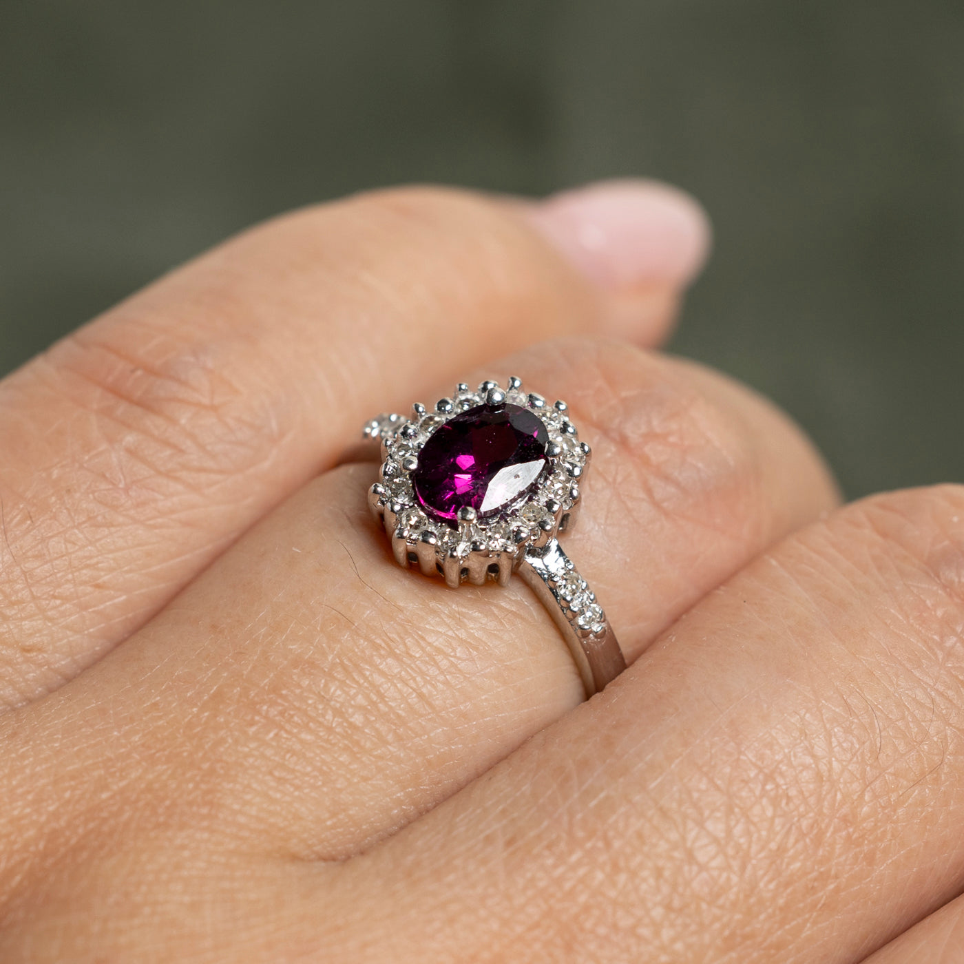 Pink Garnet & Diamond Ring | 0.99ct, 0.13ctw | SZ 6