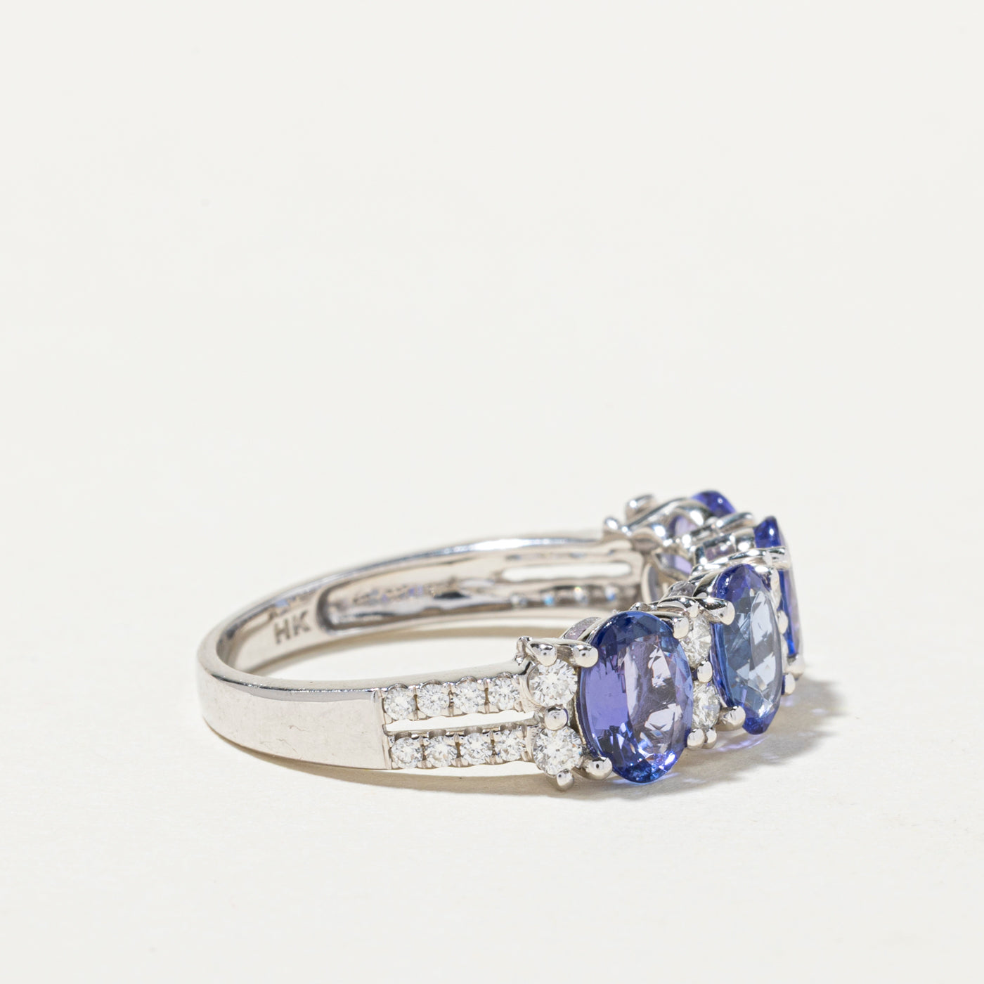 Four Stone Tanzanite & Diamond Ring | 3.51ctw, 0.61ctw | SZ 10.25