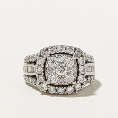 Diamond Cluster Halo Cocktail Ring | 2.73ctw | SZ 7.25