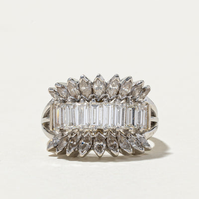 Multi Cut Diamond Cocktail Ring | 3.10ctw | SZ 7.5