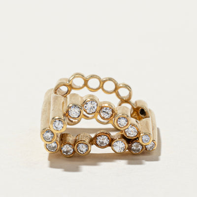 Bezel Set Diamond Abstract Cocktail Ring | 0.45ctw | SZ 6.25