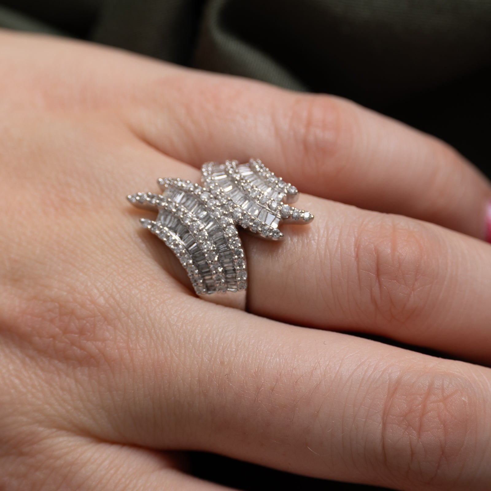 Diamond Bypass Cocktail Ring | 1.90ctw | SZ 7.25