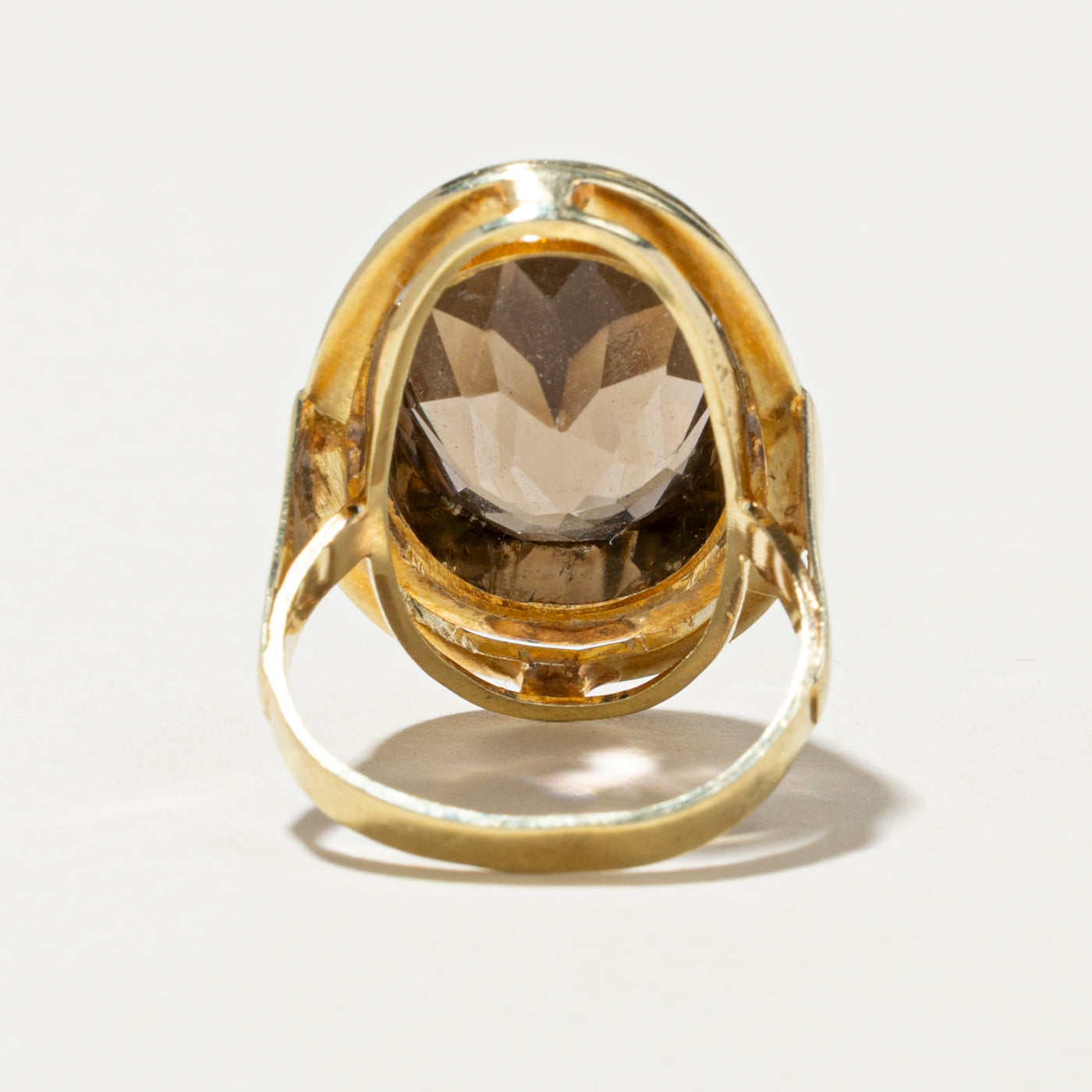 Oval Cut Smoky Quartz Cocktail Ring | 9.55ct | SZ 7.5