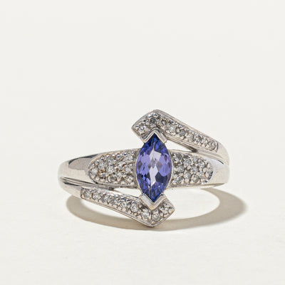 Tanzanite & Diamond Bypass Ring | 0.64ct, 0.29ctw | SZ 9.25