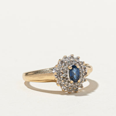 Sapphire & Diamond Petal Ring | 0.27ct, 0.21ctw | SZ 6.75