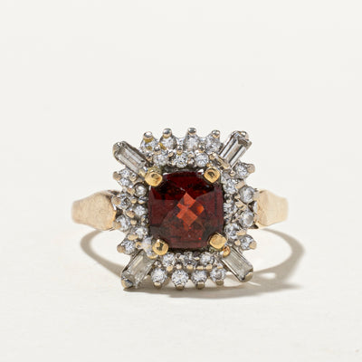 Garnet & Diamond Cocktail Ring | 2.06ct, 0.82ctw | SZ 11