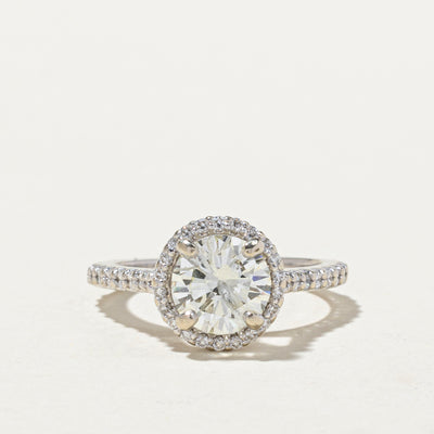 Diamond Halo Engagement Ring | 1.59ctw | SZ 4.5