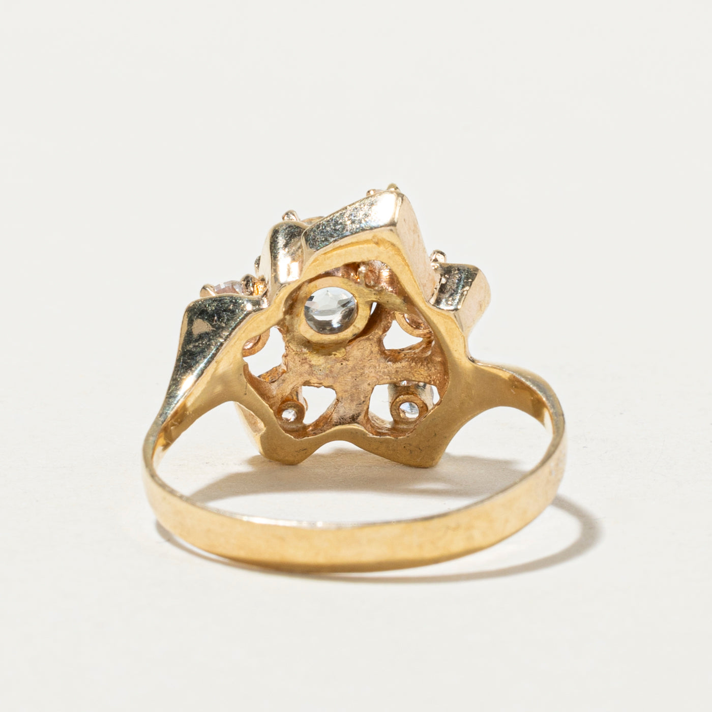 Scattered Aquamarine & Diamond Cocktail Ring | 0.50ct,  0.31ctw | SZ 8