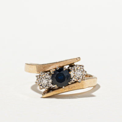 Sapphire & Diamond Bypass Ring | 0.53ct, 0.06ctw | SZ 6.5