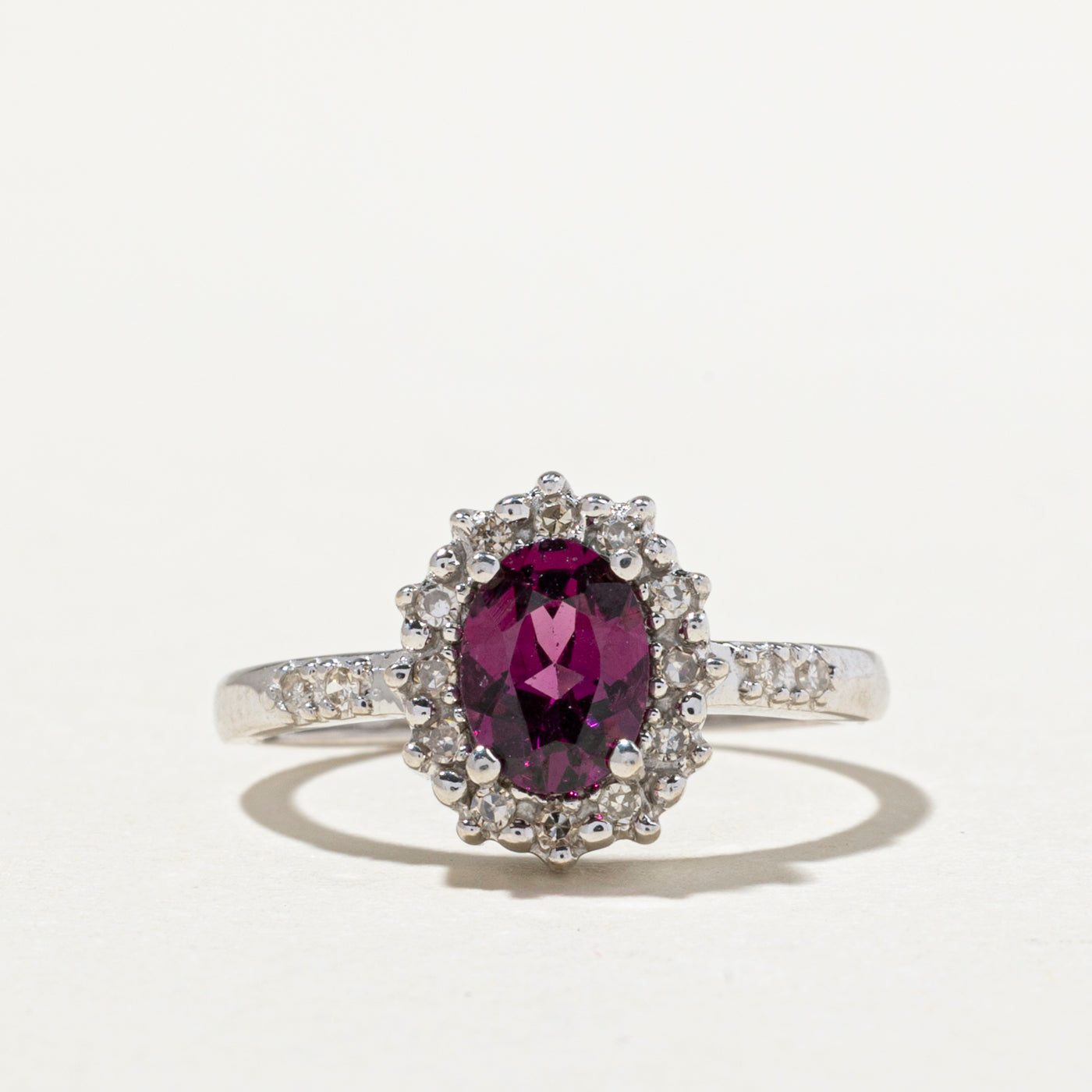 Pink Garnet & Diamond Ring | 0.99ct, 0.13ctw | SZ 6