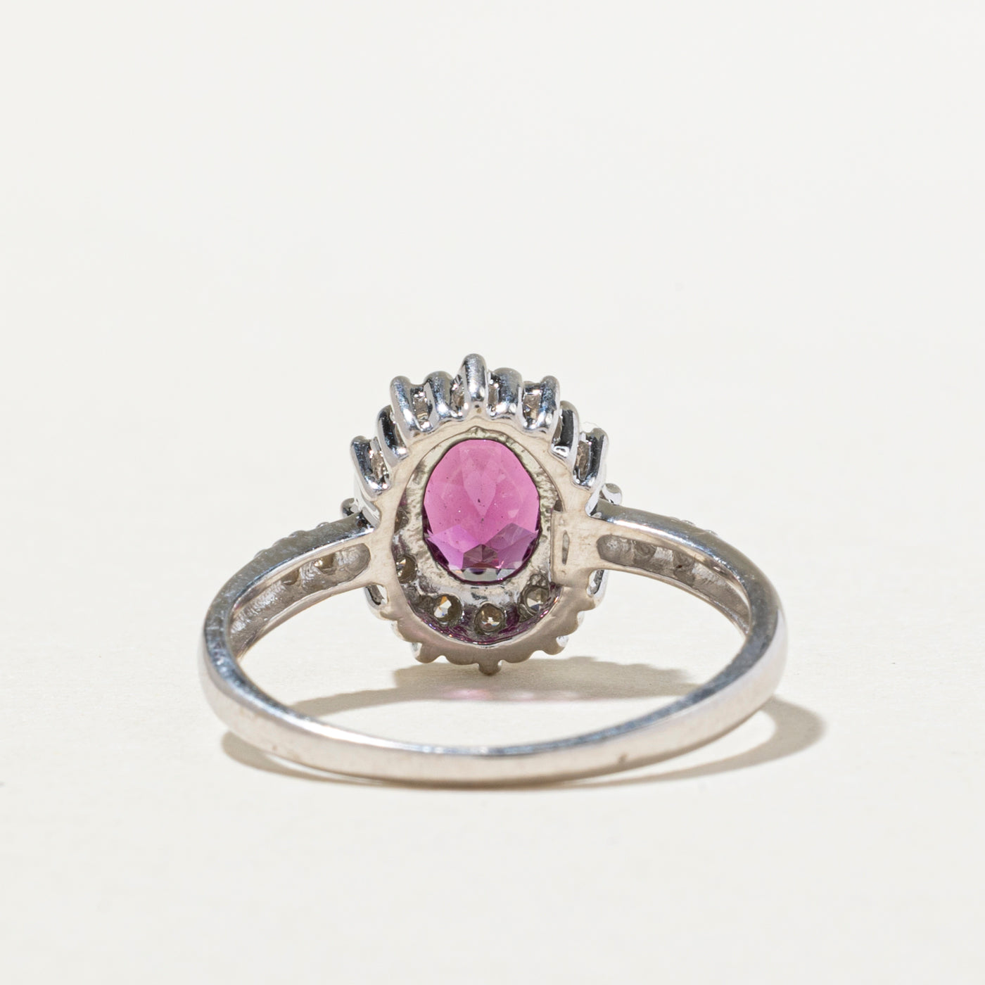 Pink Garnet & Diamond Ring | 0.99ct, 0.13ctw | SZ 6
