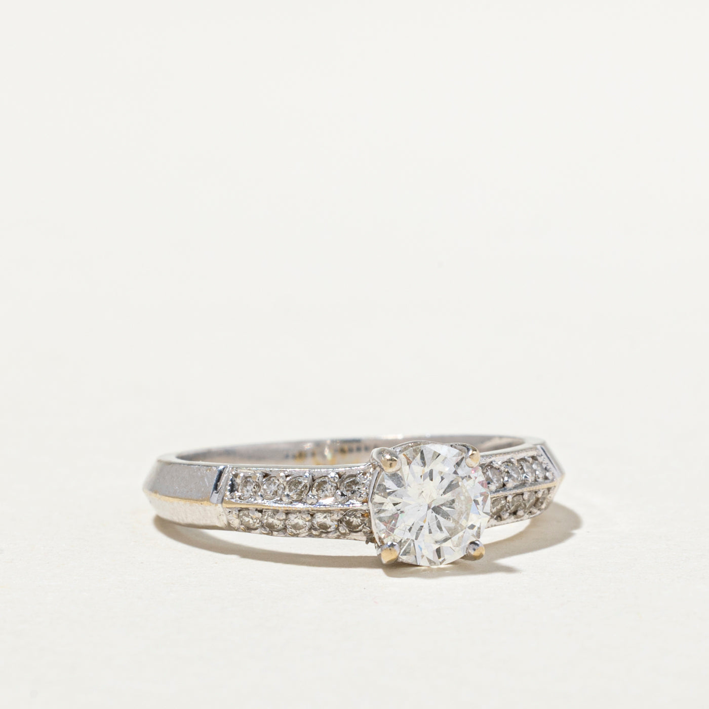 Diamond Knife Edge Engagement Ring | 0.83ctw | SZ 6.5