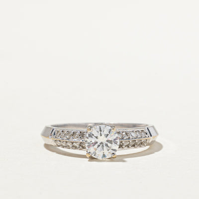 Diamond Knife Edge Engagement Ring | 0.83ctw | SZ 6.5
