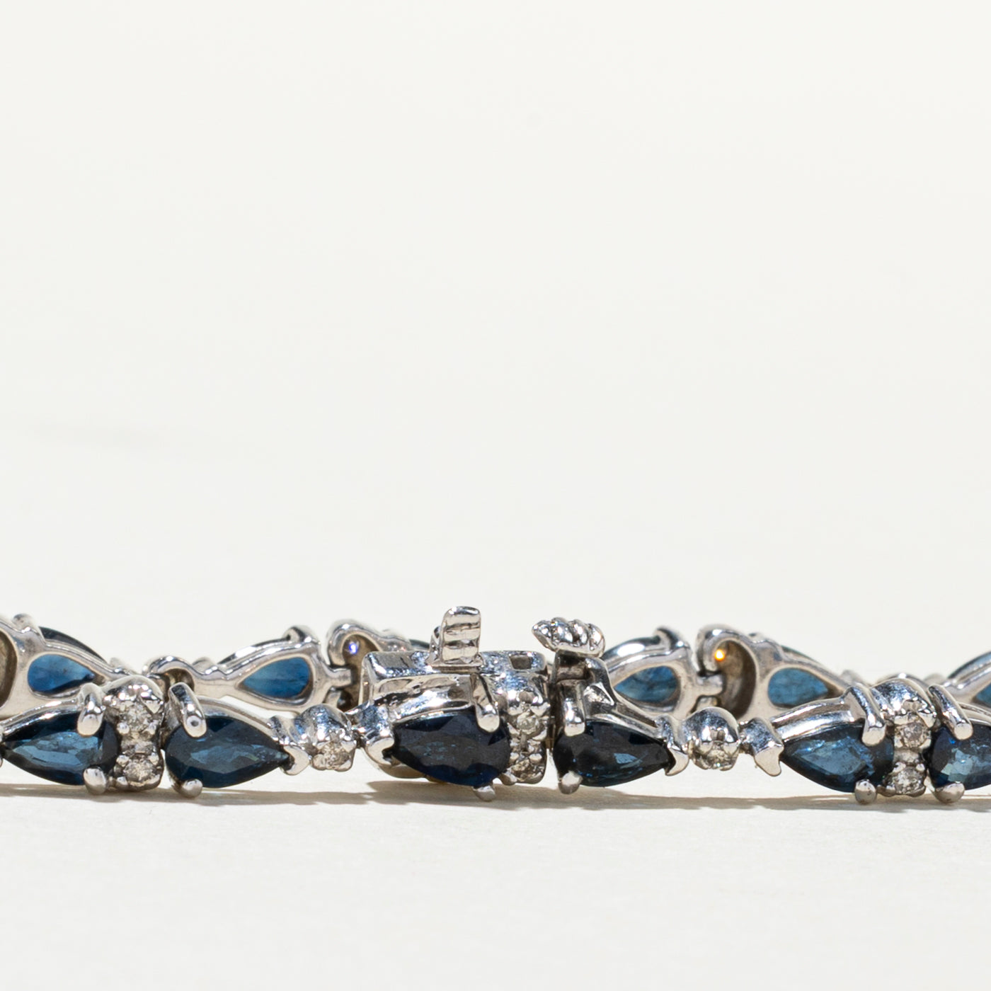 14K Sapphire & Diamond Gemstone Bracelet | 4.57ctw, 0.36ctw | 7.25"