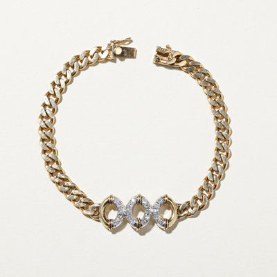 Diamond Link Cuban Chain Bracelet | 0.34ctw | 6.5