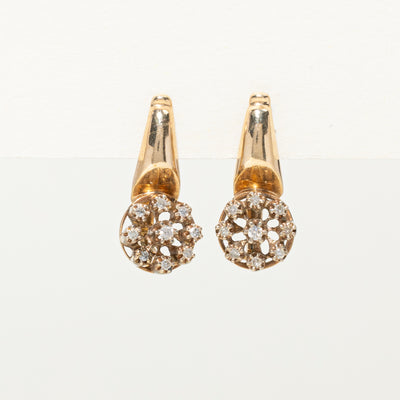 Diamond Cluster Drop Earrings | 0.20ctw