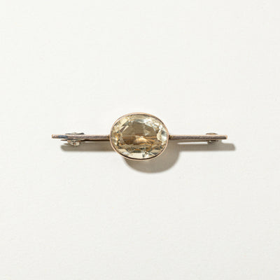 East West Bezel Set Citrine Brooch | 5.85ct