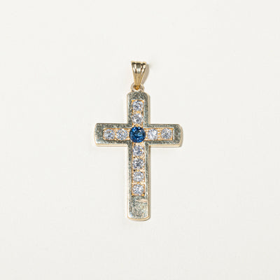 Diamond & Sapphire Cross Pendant | 1.67ctw, 0.48ct