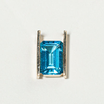 Emerald Cut Blue Topaz Pendant | 9.26ct