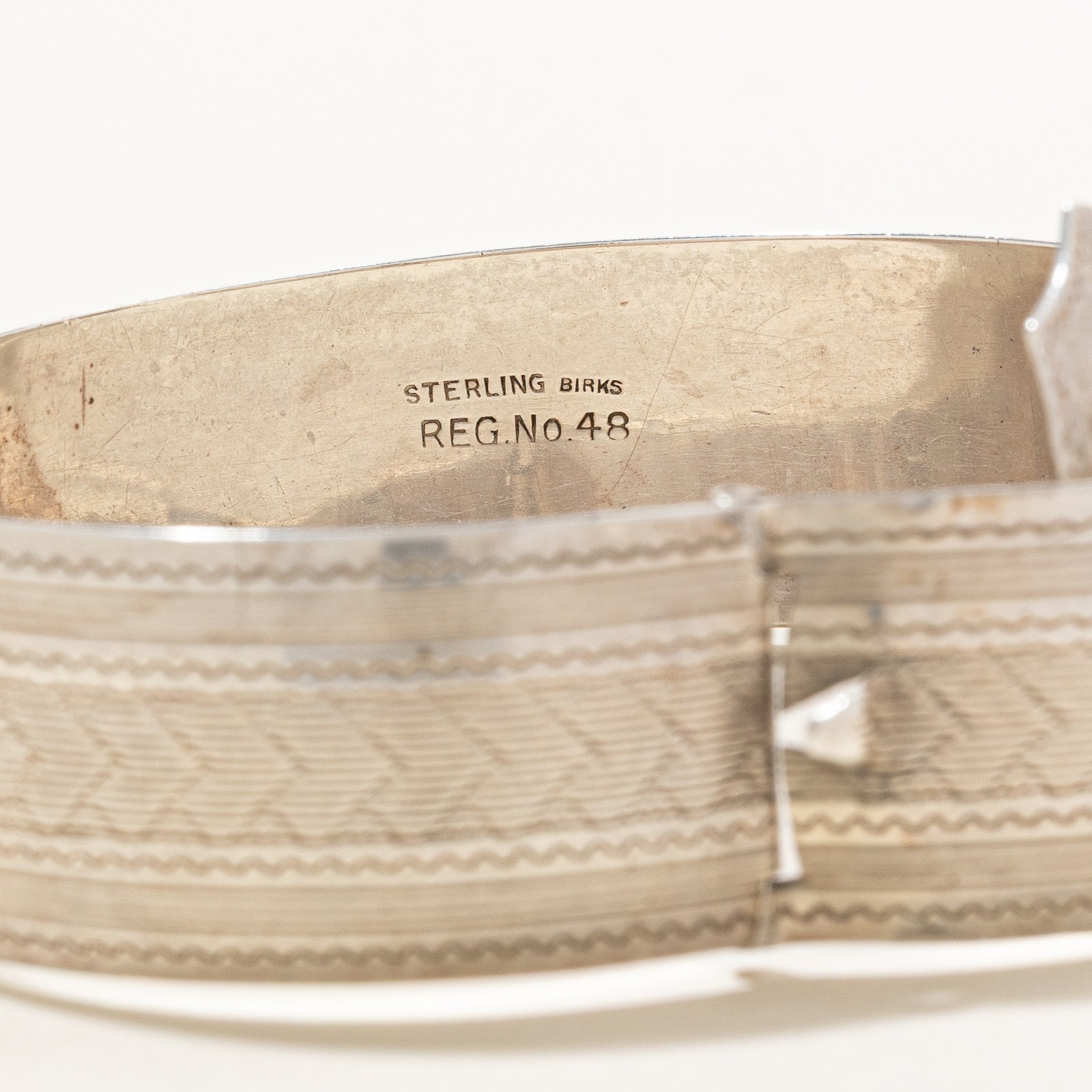 'Birks' Sterling Silver Silver Buckle Cuff Bracelet | 7"