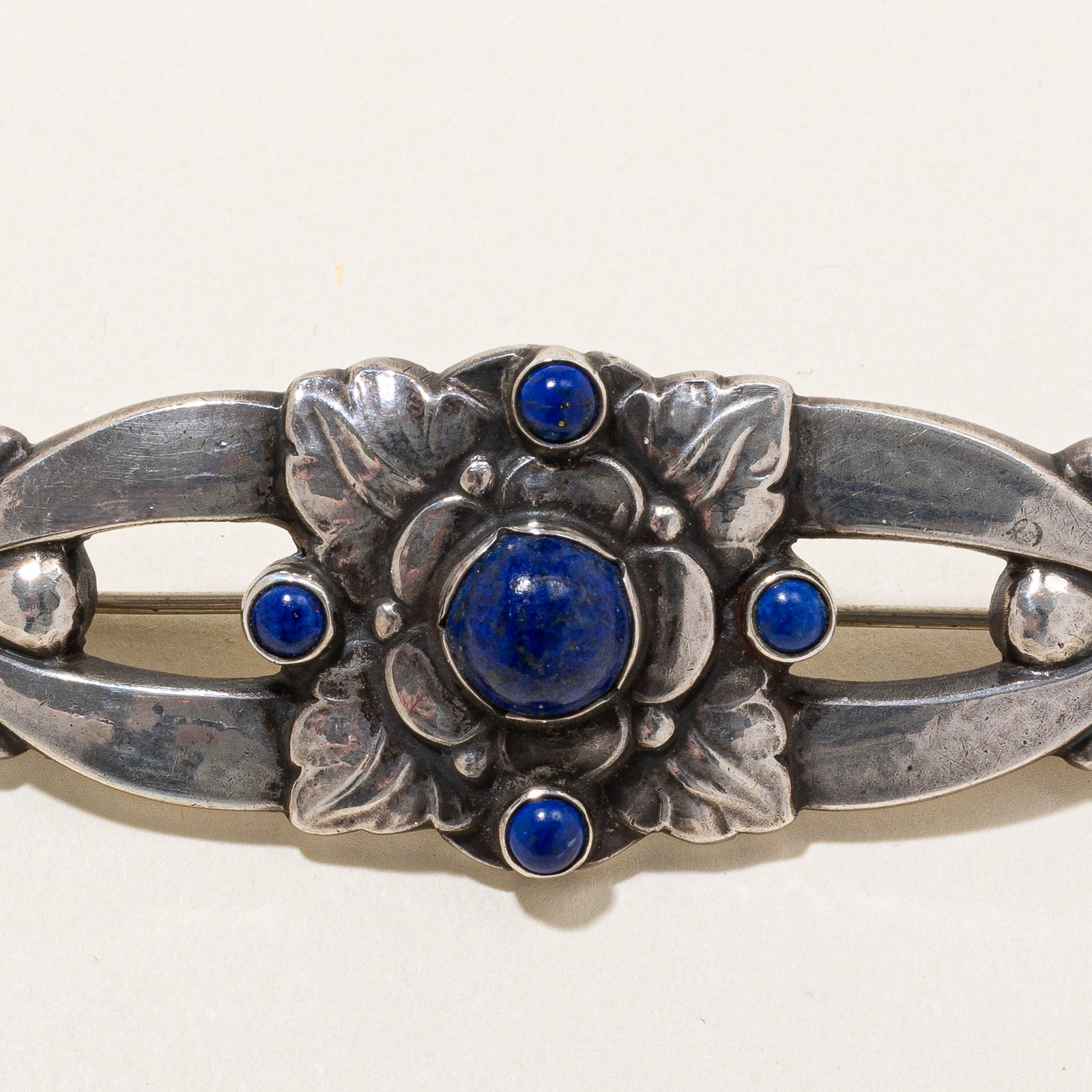 Broche florale lapis-lazuli 'Georg Jensen' | 4,08 ct