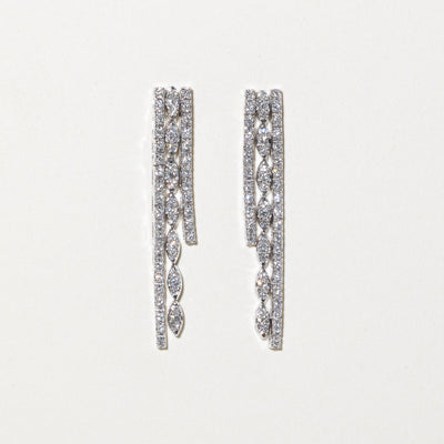 18K Diamond Drop Earrings | 1.12ctw