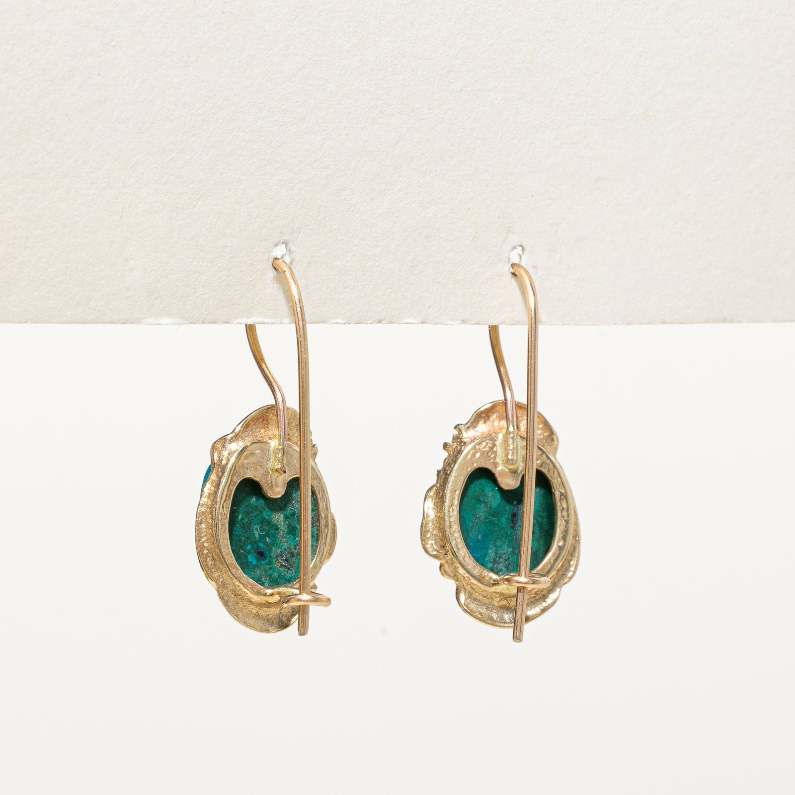 14K Chrysocolla Drop Earrings | 5.00ctw