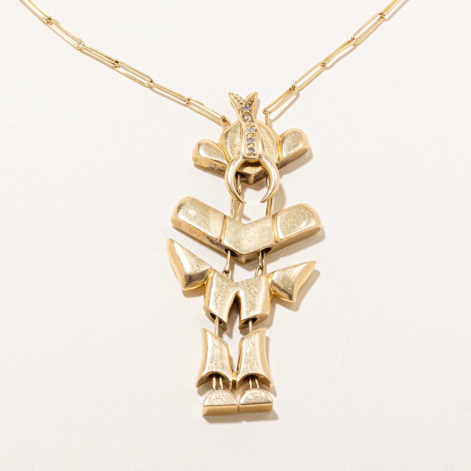 18K Diamond Elephant Moving Pendant Necklace | 0.06ctw | 29"